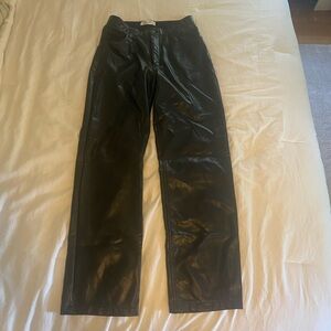Abercrombie Black Relaxed Leather Pants